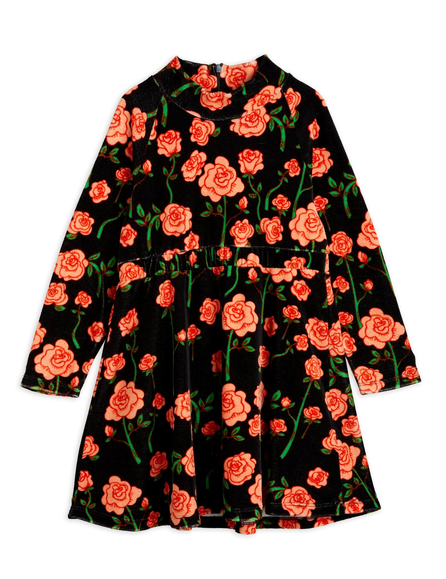 mini rodini rose dress Roses velour ls dress