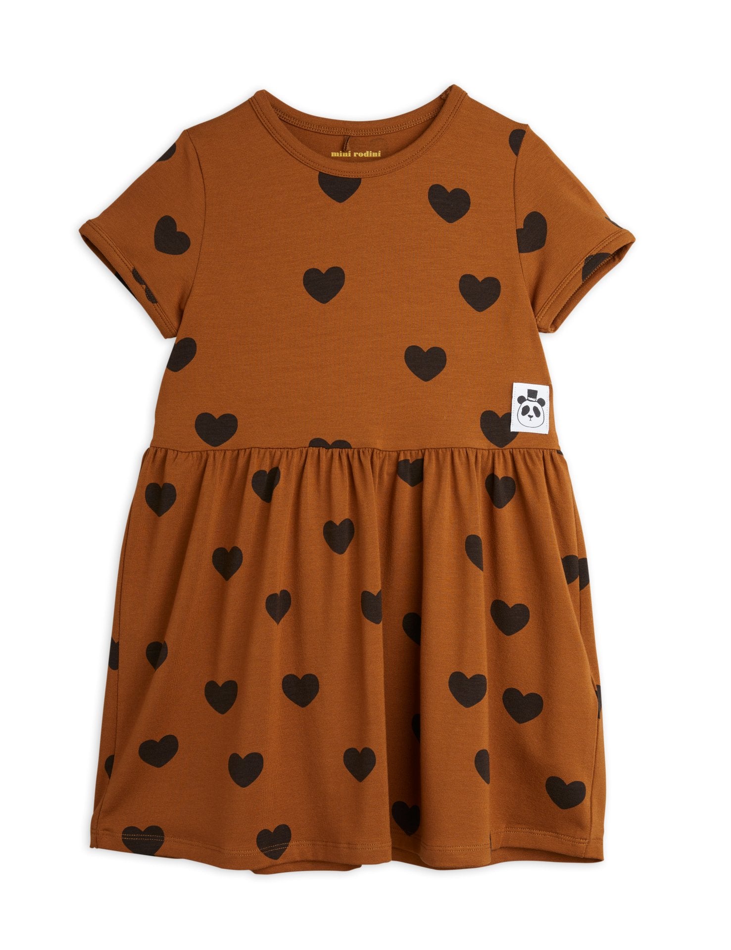 mini rodini heart dress Mini Rodini Girls Hearts AOP Dress in Pink