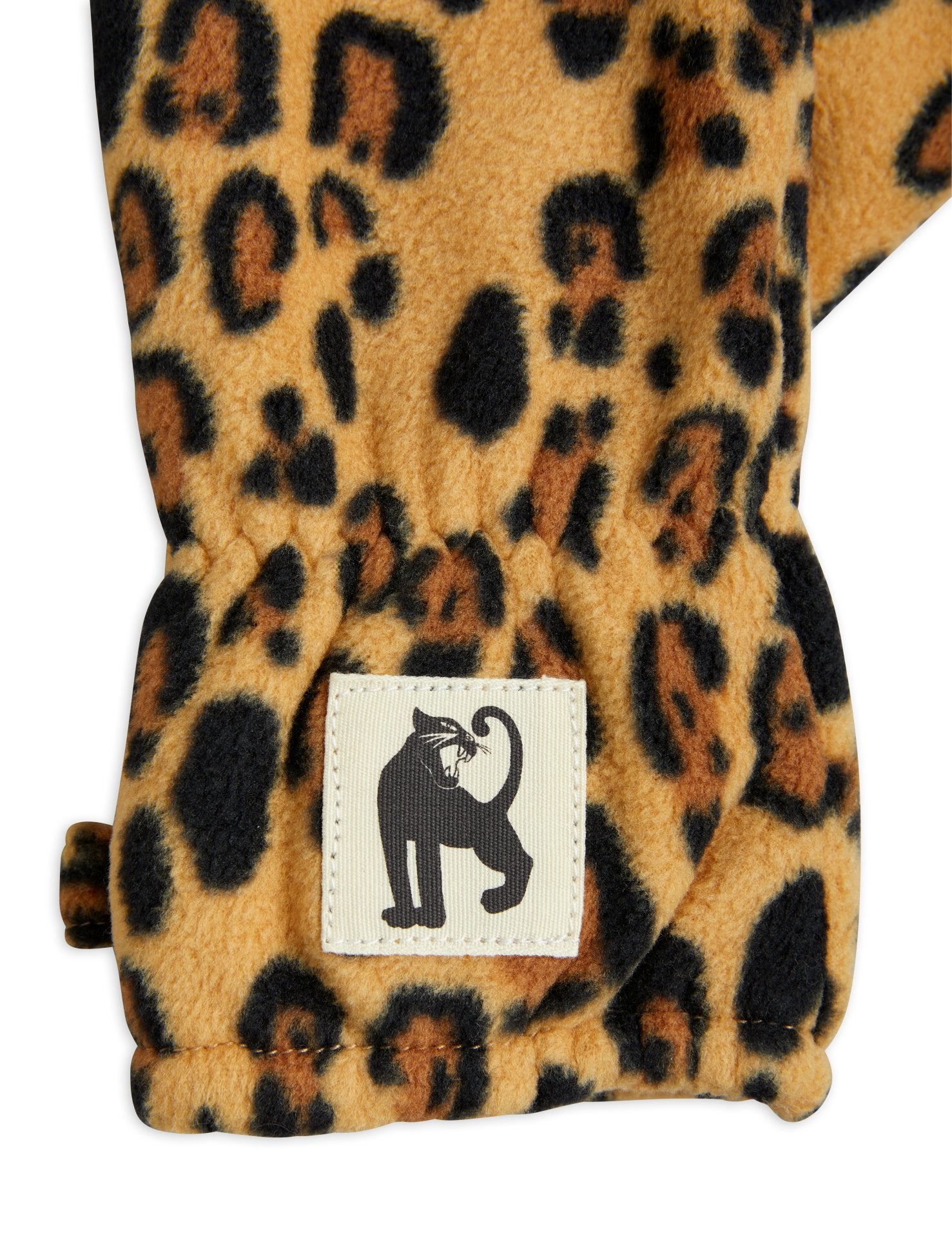 Basic leopard fleece mittens