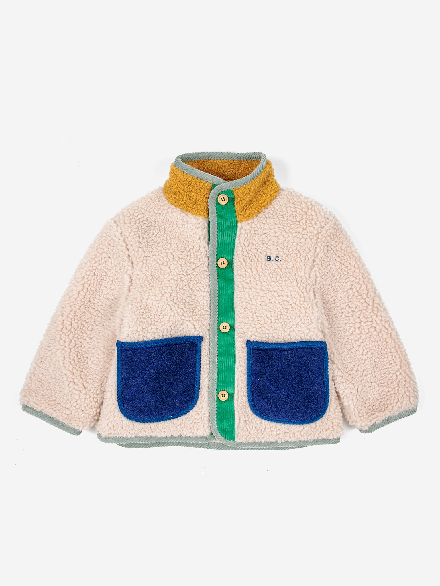 Baby Color Block sheepskin jacket