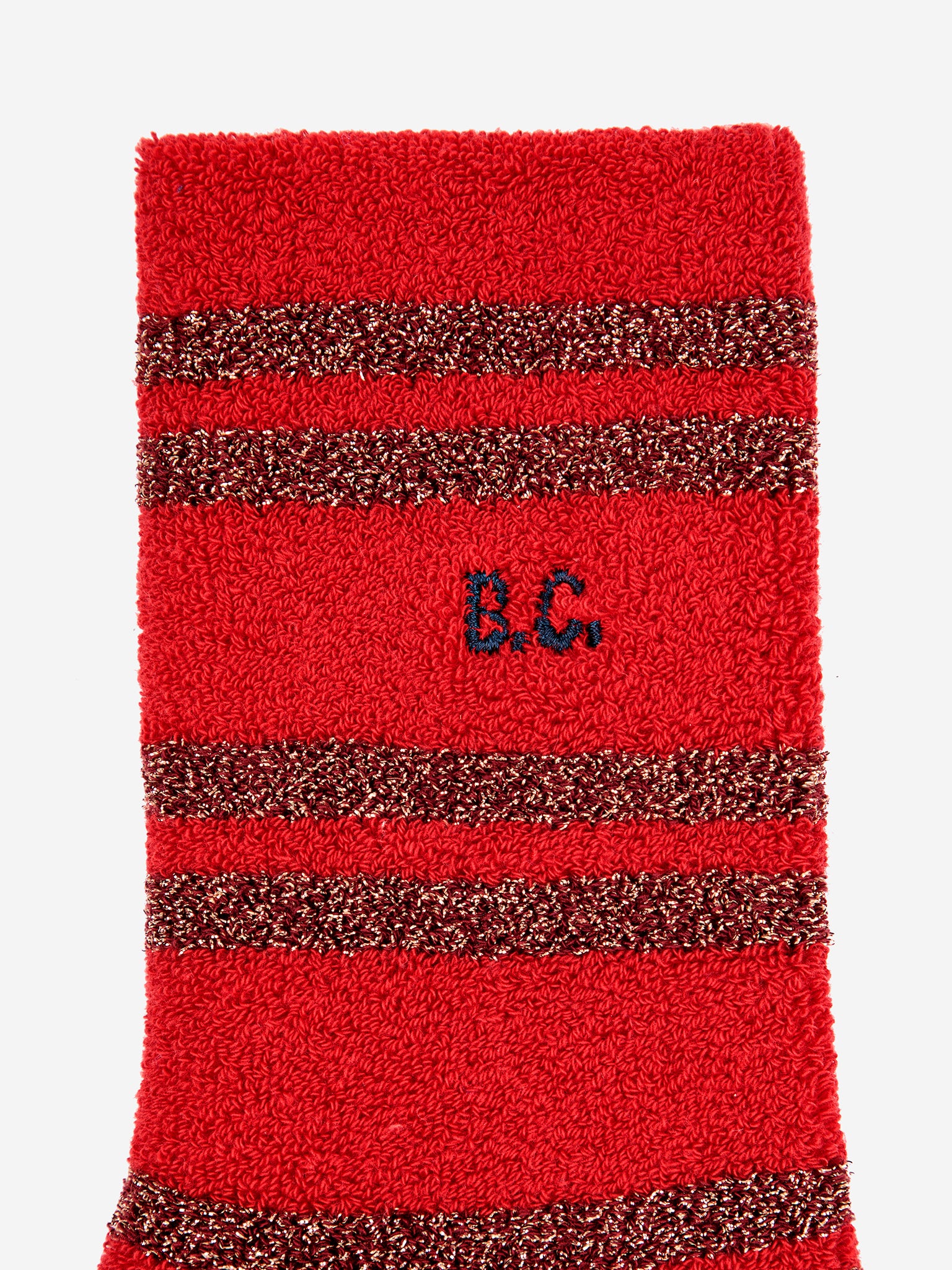 Red Striped lurex thick socks