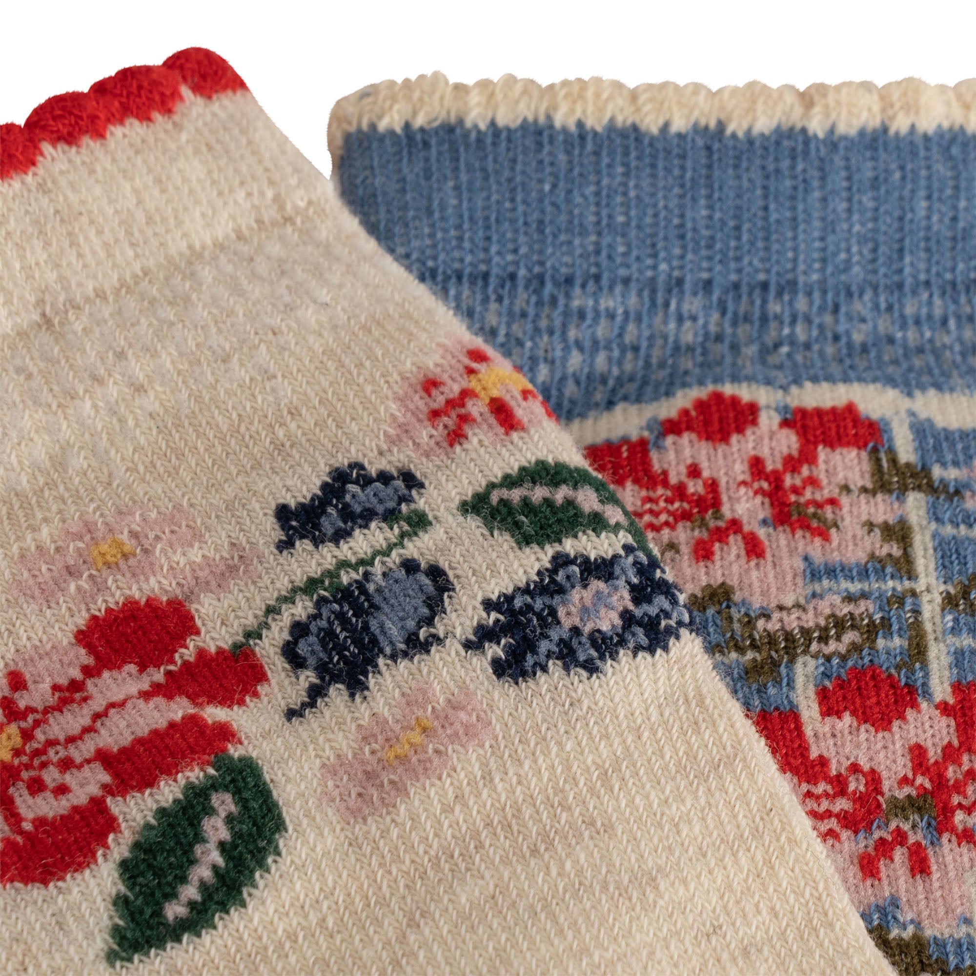 2 PACK FLOWER JACQUARD SOCKS