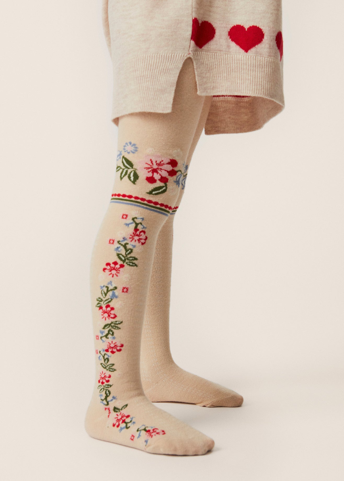 2-PACK FLOWER JACQUARD TIGHTS