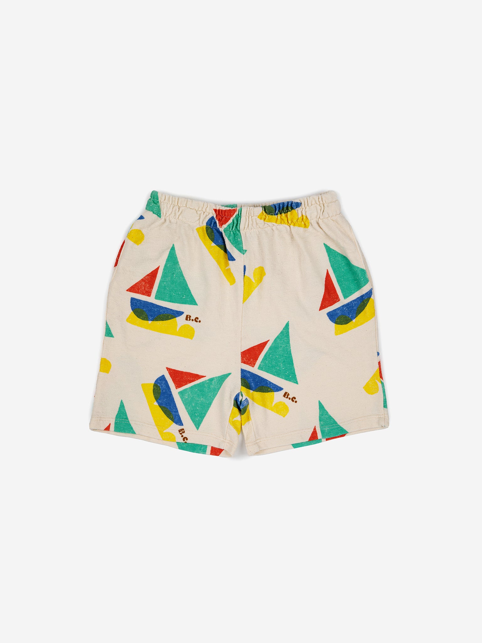 Multicolor Sail Boat all over bermuda shorts