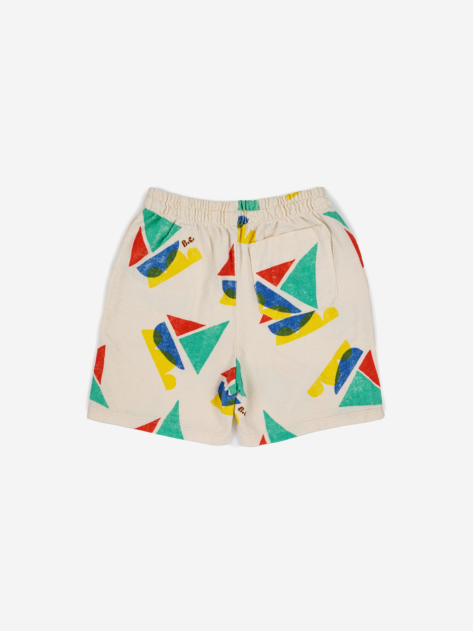 Multicolor Sail Boat all over bermuda shorts
