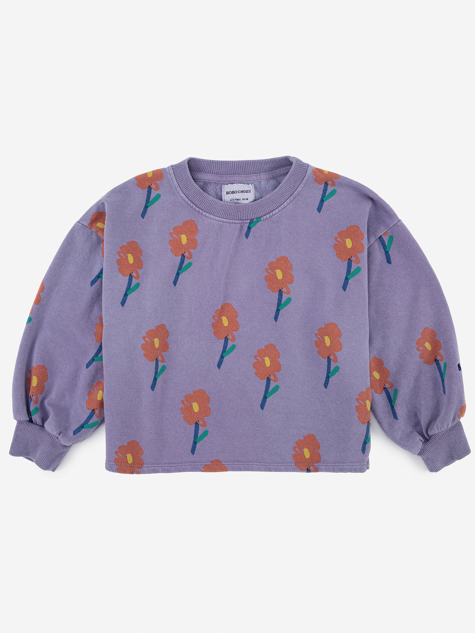 Flowers all over cropped sweatshirt