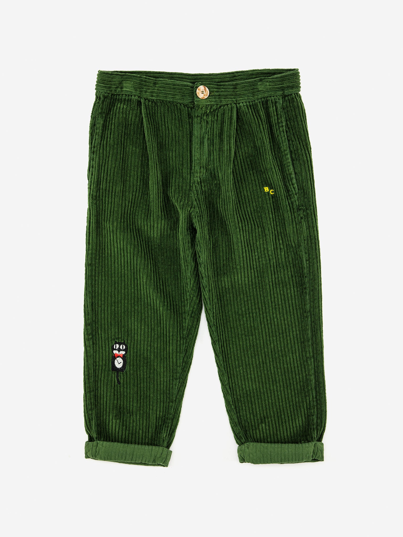 Cat o'clock embroidery baggy trousers