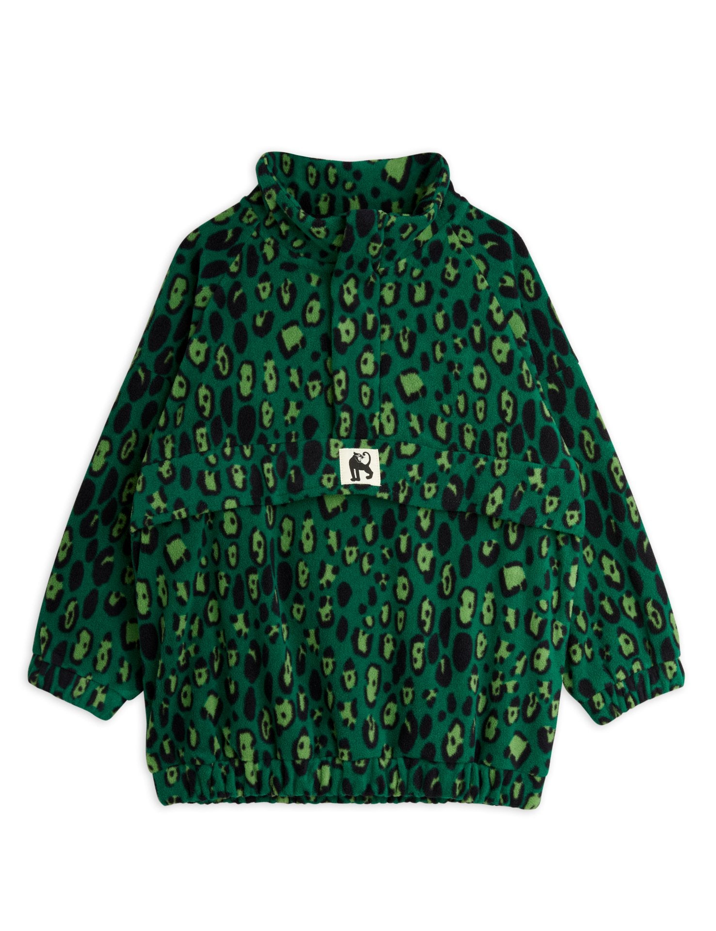 Leopard fleece zip pullover