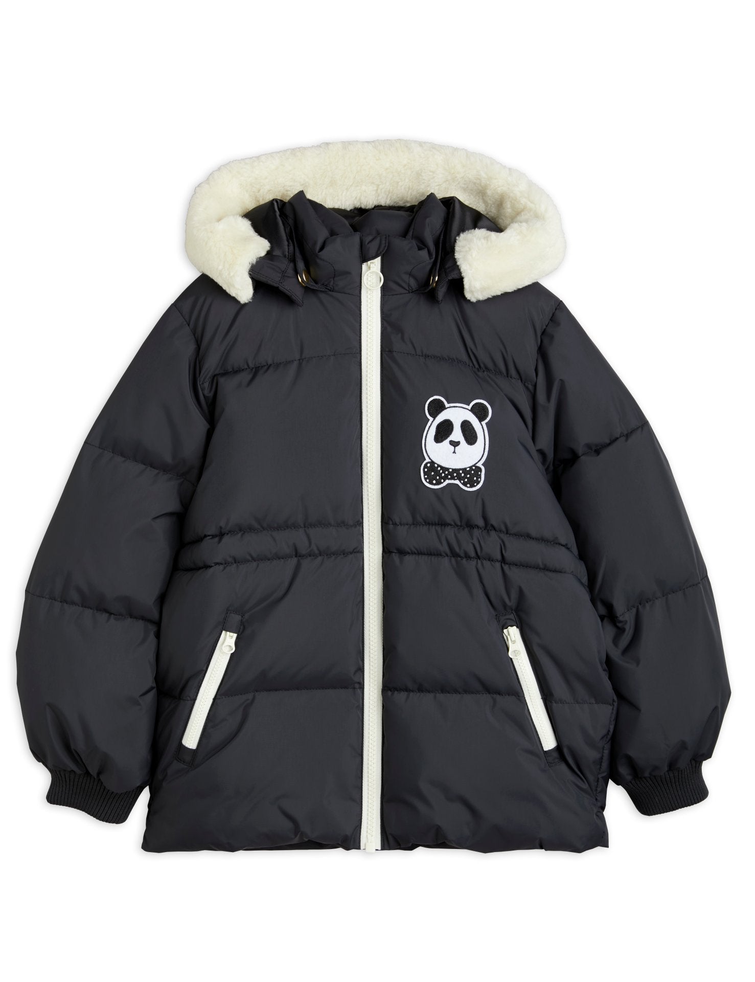 Panda hooded puffer jacket