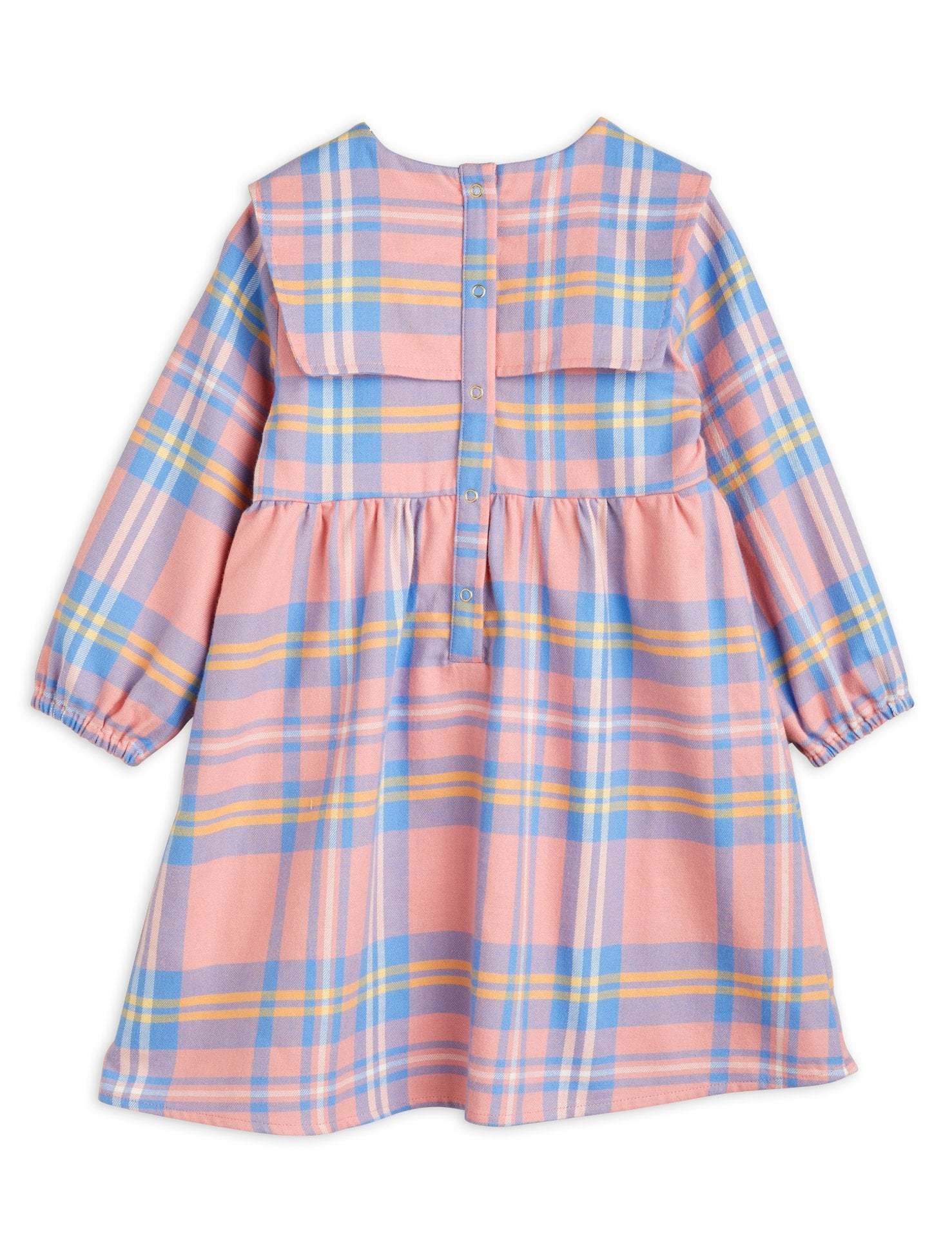 checked woven mini dress Pink Check Woven Flannel Sailor Dress Kids